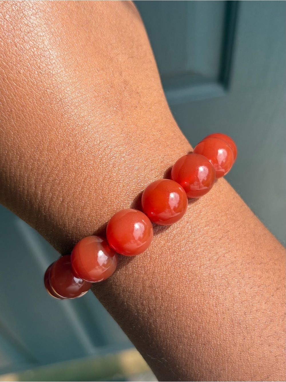 Jumbo Carnelian Crystal Bracelet 14mm - Picture 4 of 9